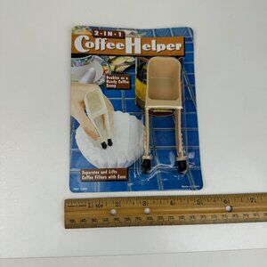 Vtg Sealed Coffee Helper Scoop Filter Lifter Cream‎ Colored Plastic 1/8 Cup Prop
